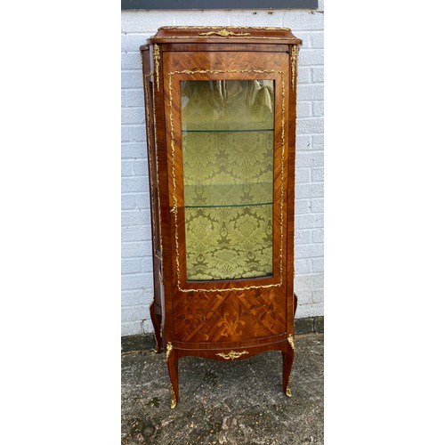 361 - A continental Kingwood and inlaid vitrine/display cabinet with ormolu mounts -