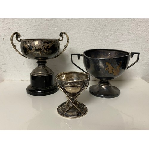 43 - A group of three silver trophy cups, various dates and makers -