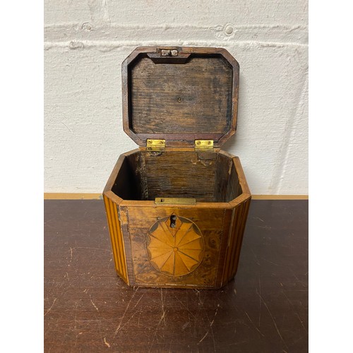 104 - A George III Sheraton style tea caddy (as found) -