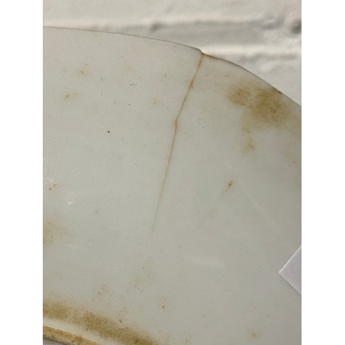 142 - A Chinese blue and white plate, octagonal and painted with a landscape scene  -