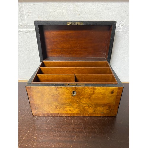 109 - A 19th Century walnut and crossbanded box converted to a stationery box -