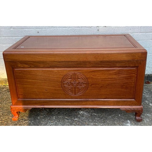 433 - A Chinese hardwood blanket box -