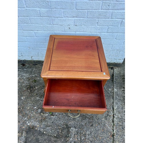 434 - A Chinese style hardwood table, with square top and cabriole legs -