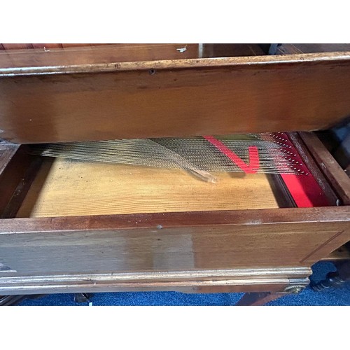 385 - A mahogany cased square piano by John Broadwood & Son, on tapered legs and casters -