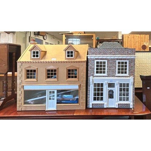 281 - A dolls house, for restoration, with a quantity of furnishings, and another dolls house -