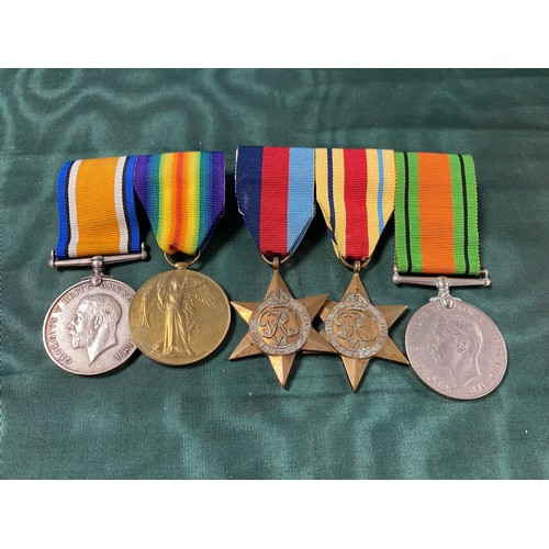 331 - Medals:  a WWI pair awarded to 1516 Gnr H A Browne RA, together with a set of three WWII medals -