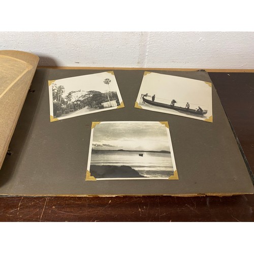 260 - An early 20th century album of photographs, including HMS Hood and sailors, other Royal Navy, German... 