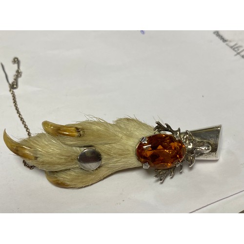 27A - A Scottish 'lucky' rabbit foot brooch -