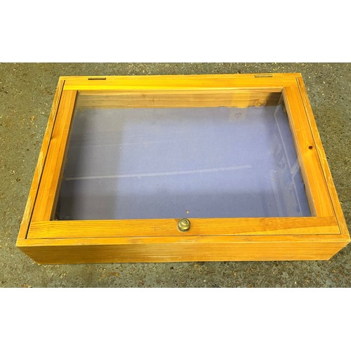 254 - A pine framed display case  -