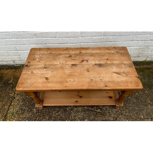 260 - A pine two tier coffee table -