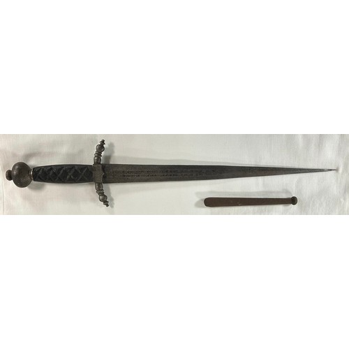 355 - A dagger, with engraved blade -