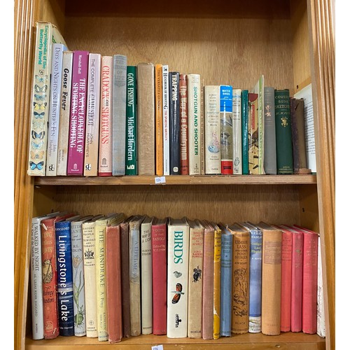 144 - Two shelves of books relating to natural history -