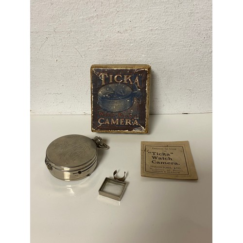 216 - A 'Ticka' watch camera, by Houghtons Ltd, boxed with paperwork -