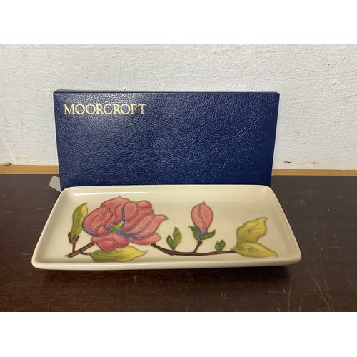 150 - A modern Moorcroft pin tray in the 'Magnolia' pattern -