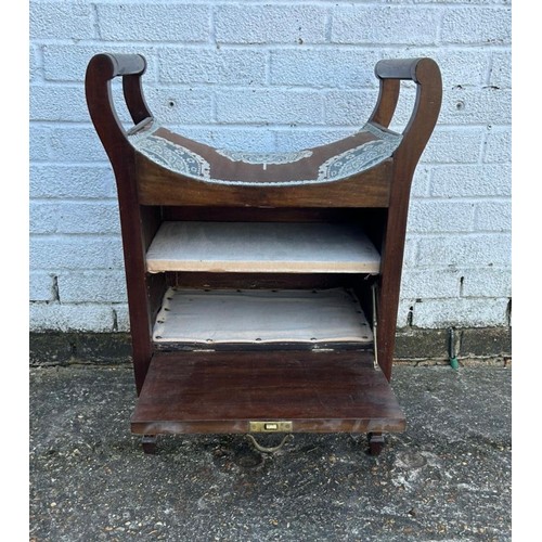 326 - An Edwardian inlaid piano stool -