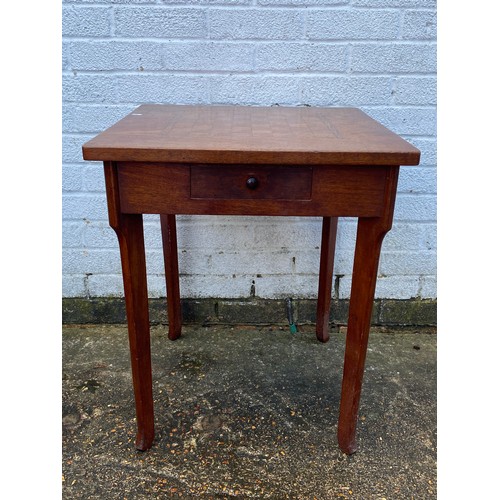 354 - An early 20th Century games table, the inset top over single drawer -