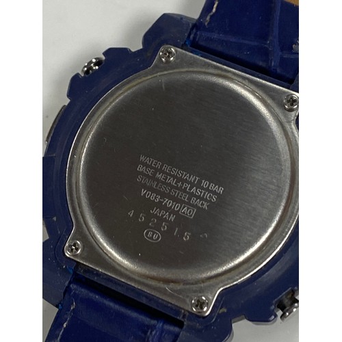 A Seiko Alba Hyper-Tech chronograph, on blue leather strap -