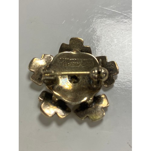 19 - A vintage David Anderson silver gilt and enamel brooch -