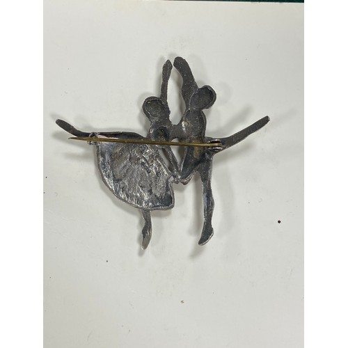 26 - A vintage silver ballet dancer brooch, by D H Philips -