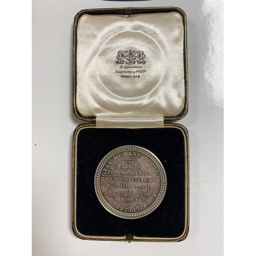 36 - A George V Royal Humane Society silver medal for lifesaving, awarded to Wilfrid Dickson, HMS Conway ... 