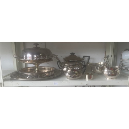 44 - A quantity of silver plated items -