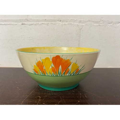A Clarice Cliff 'Crocus' pattern bowl, with title, Bizarre and Wilkinsons back stamp -