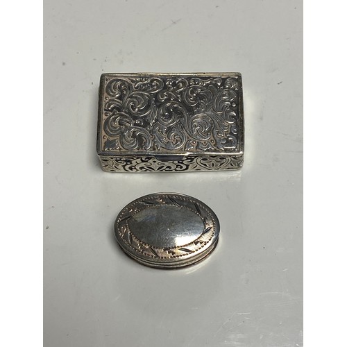 A George III silver pill box, Birmingham 1802, with another pill box, stamped 925 -