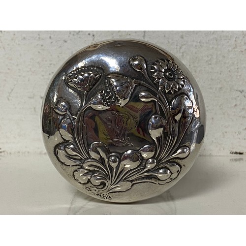 15 - An Edwardian silver dressing table box and cover, William Comyns, London 1902, the cylindrical box d... 