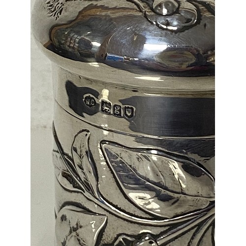 15 - An Edwardian silver dressing table box and cover, William Comyns, London 1902, the cylindrical box d... 