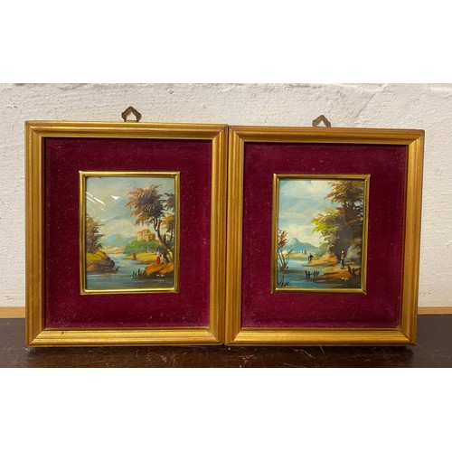 255 - 20th Century School
A pair of small continental riverscapes
oils, signed -