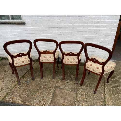 413 - A set of Victorian balloon back dining chairs -