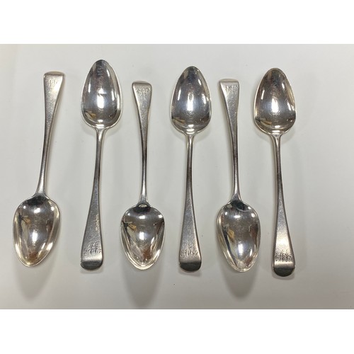 83 - A set of six George III silver teaspoons, London 1801 -
