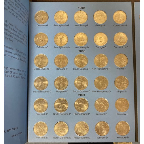 371 - Coins:  A Whitman Fifty State Commemorative Quarter folder, Deluxe Edition, 1999-2008, and a 1970 Ro... 