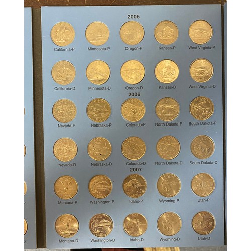 371 - Coins:  A Whitman Fifty State Commemorative Quarter folder, Deluxe Edition, 1999-2008, and a 1970 Ro... 