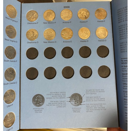 371 - Coins:  A Whitman Fifty State Commemorative Quarter folder, Deluxe Edition, 1999-2008, and a 1970 Ro... 