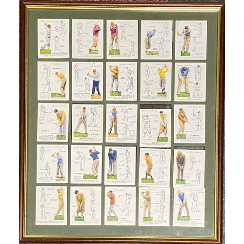 375 - Cigarette Cards:  A framed display of twenty-five Player's 'Golf' cards -