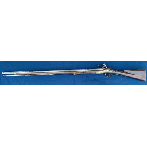 A Victorian 'Brown Bess' flintlock, muzzle loading musket, stamped