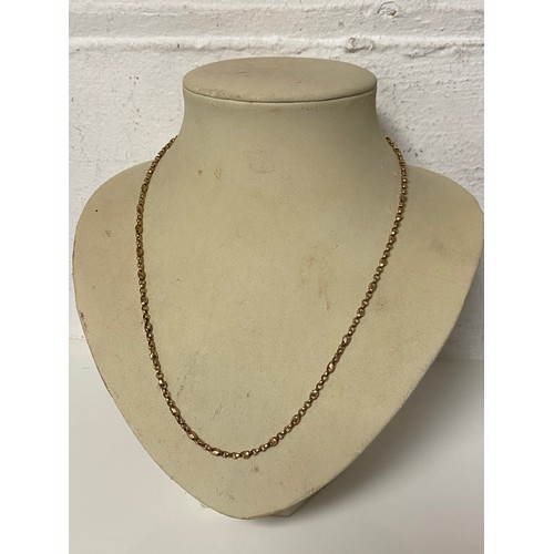 78 - A 9ct gold faceted belcher link necklace -