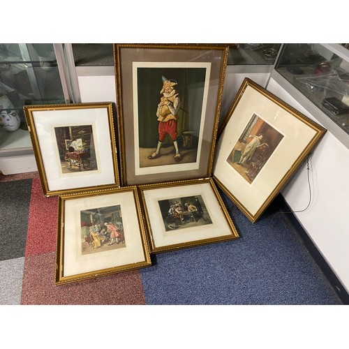 A group of five mezzotints, including examples after Messonier -
