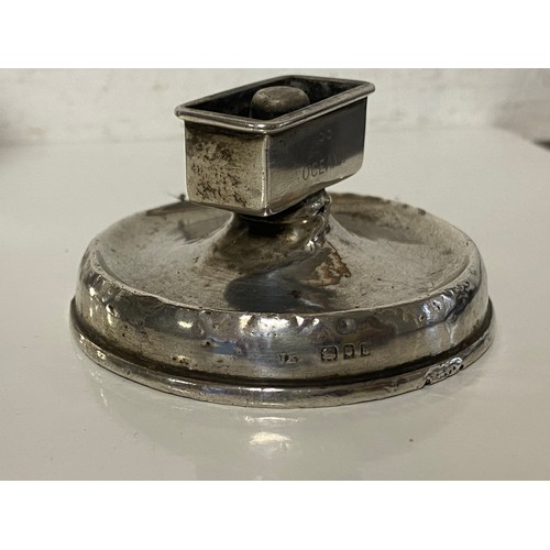 6 - A silver match box holder, from the SS Oceana together with a two piece plated cruet from Shaw Savil... 