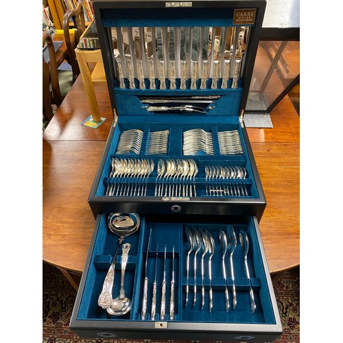 11 - A modern silver plated canteen of cutlery for 12, by Carrs, in fitted case -
