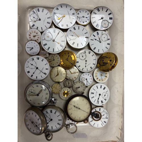 20 - A quantity of pocket watch dials and movements -