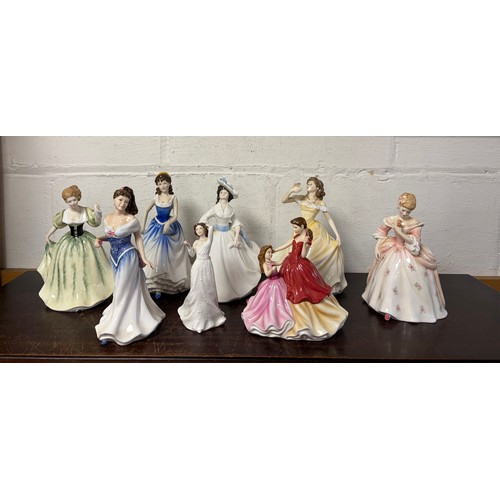 A group of eight Royal Doulton ladies, to include Lily, Margaret and Michelle -