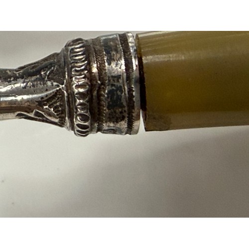 18 - A continental 800 standard silver mounted pipe, with tigers eye bowl, cased -