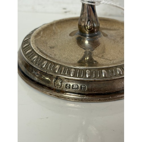 6 - A George V silver ring tree, Birmingham 1916, on filled base -