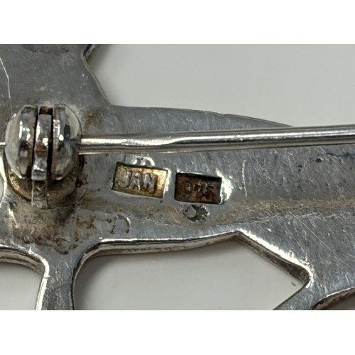 35 - A Scottish silver fox brooch, by Ola Gorie, together with another silver fox brooch -