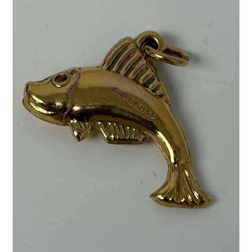 52 - A 9ct gold charm, Georg Jensen marks, cast as a fish -
