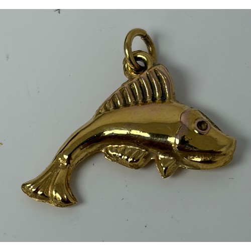 52 - A 9ct gold charm, Georg Jensen marks, cast as a fish -