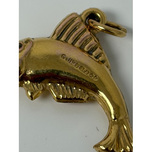 52 - A 9ct gold charm, Georg Jensen marks, cast as a fish -
