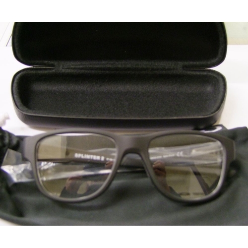 pairs of Oakley Splinter 2.0 Satin Black reading glasses: cased.